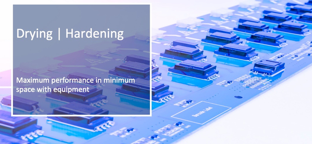 Inline vertikal h&auml;rdningsugn f&ouml;r dispenseringslina och ingjutningslinje f&ouml;r f&ouml;rv&auml;rmning 